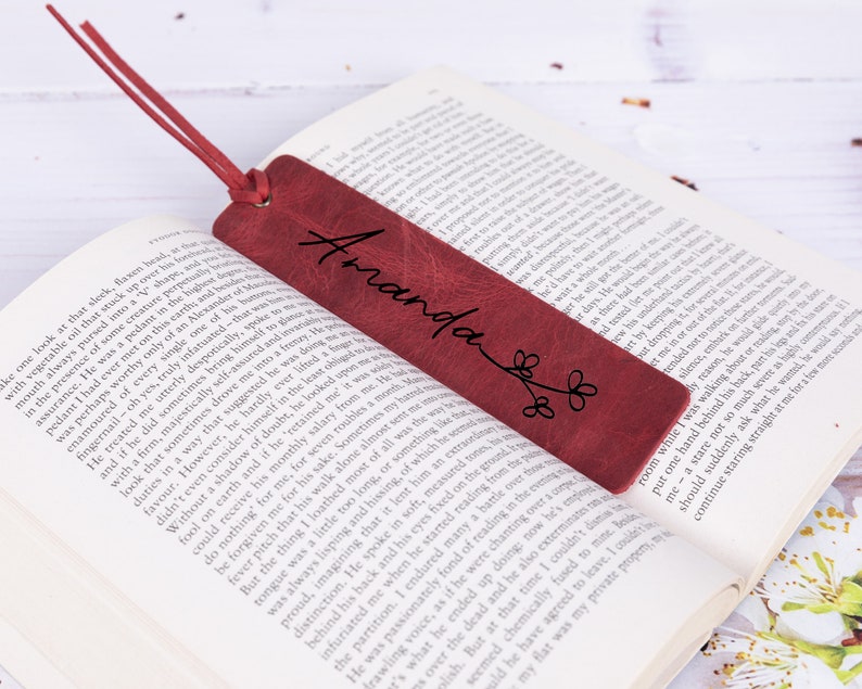 Aesthetic Bookmark Gift For Women, Cute Bookmark, Personalized Bookmark, Gifts For Teacher, Custom Leather Bookmark, Gifts For Readers image 9