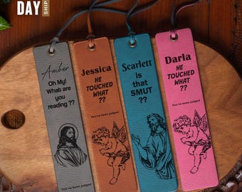 Segnalibro estetico in pelle con Gesù e oscenità, regalo commemorativo personalizzato per lettori di oscenità, regali per amanti delle oscenità, libri sulle oscenità, è oscenità?, segnalibro per adulti