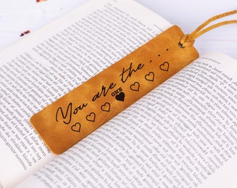 Valentines Day Gifts For Boyfriend Valentines Gift for Women Leather Bookmark Gifts for Him Her Readers Couple, Custom Cute Corner Bookmark