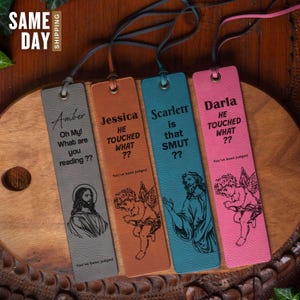 Funny Smutty Bookmark, Smut Jesus Bookmark, Custom Leather Cute Adult Bookmark, Memorial Aesthetic  Peeking Jesus, Jesus Gifts, Is That Smut