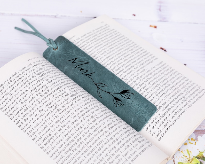Aesthetic Bookmark Gift For Women, Cute Bookmark, Personalized Bookmark, Gifts For Teacher, Custom Leather Bookmark, Gifts For Readers image 1