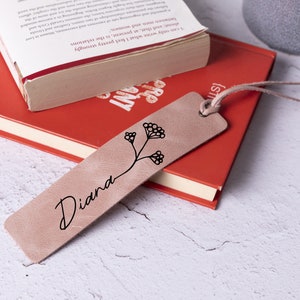 Custom Bookmark Gift for Women, Personalized Leather Bookmark, Gifts for Readers, Cute Bookmark Aesthetic Bookmark Unique Gifts for Teacher image 9