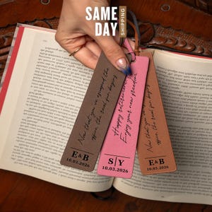 Personalized Leather Bookmark, Personalized Gift, Book Lover gift, Gift For Him, Leather Anniversary Gift for Her, Gift for Dad,Gift for Mom