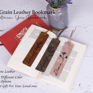 Custom Bookmark Gift for Women, Personalized Leather Bookmark, Gifts for Readers, Cute Bookmark Aesthetic Bookmark Unique Gifts for Teacher image 5