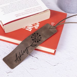 Custom Bookmark Gift for Women, Personalized Leather Bookmark, Gifts for Readers, Cute Bookmark Aesthetic Bookmark Unique Gifts for Teacher image 7