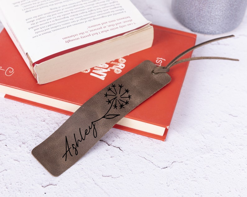 Custom Bookmark Gift for Women, Personalized Leather Bookmark, Gifts for Readers, Cute Bookmark Aesthetic Bookmark Unique Gifts for Teacher image 7