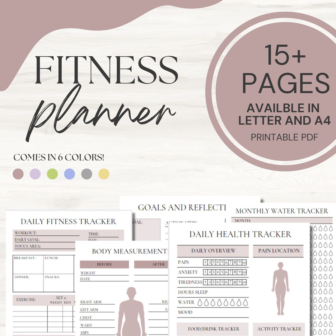 Printable Fitness Planner | Weight Loss Journal | Health Template ...