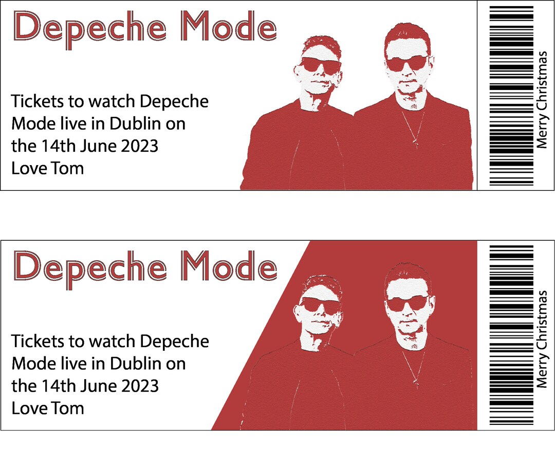 Depeche Mode Ticket Template to Give as Gift. Instant Download and