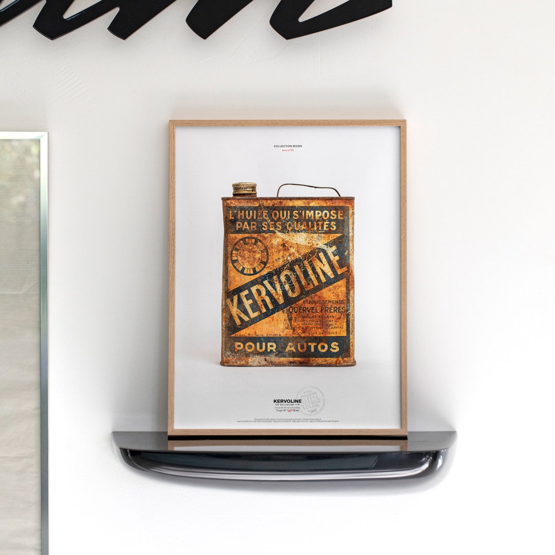 Kervoline Vintage Oil Can Poster for Cars Enthusiastics - Etsy