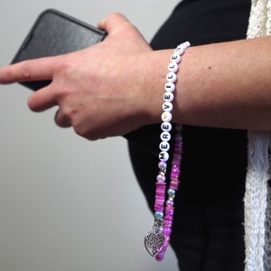 Joyería del teléfono móvil Luz de la noche de la madre concha de perla heishi árbol de la vida cordón adjunta púrpura azul beige o rosa