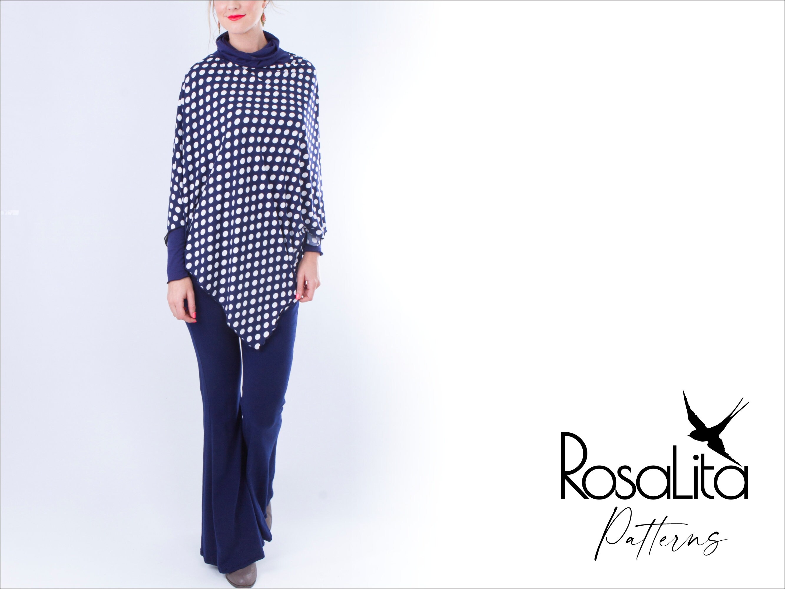 Yvette Poncho Digital PDF Sewing Pattern With Tutorial FREE SIZE Easy