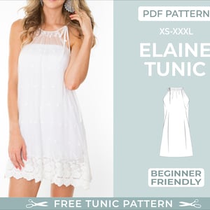 Elaine Drawstring Tunic Sewing Pattern. Digital PDF Sewing Pattern with Tutorial |XS-XXL| Easy Beginner-Friendly Sewing Pattern. Wedding.
