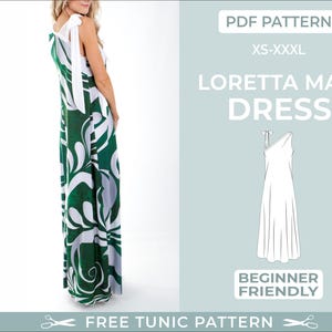 Maxi Dress Sewing Pattern | XS-XXXL | Beginner-Friendly. Bridesmaid Dress. Digital Download Pattern. Summer Dress Pattern. Tie Dress Pattern
