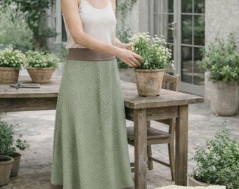 Maxi A Line Skirt Sewing Pattern PDF | Elastic Waist Long Skirt with Trim Hem | XS–XXXL | Beginner Friendly | A4 A0