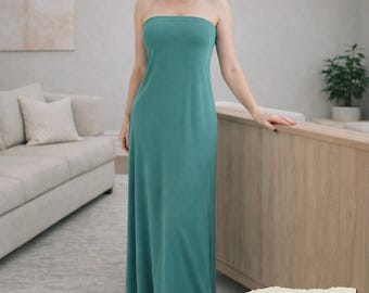Strapless Maxi Dress Sewing Pattern PDF | Easy Beginner Tube Dress Pattern | XS–3XL Simple Maxi Dress