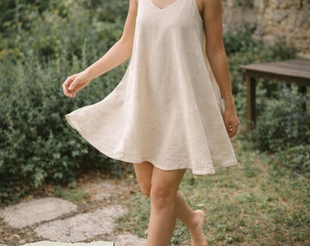 Linen Shift Dress Sewing Pattern XS–XXL | Easy Summer Dress PDF | Spaghetti Strap Dress | A-Line Dress Pattern | Beginner Friendly