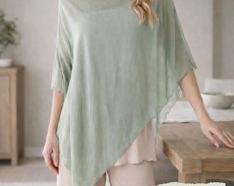 Easy Poncho Sewing Pattern PDF | Free Size Beginner Poncho Pattern | Simple Draped Poncho XS–3XL
