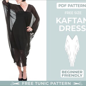 Kaftan Dress Sewing Pattern. Digital PDF Sewing Pattern with Tutorial. Beginner-Friendly Sewing Pattern. Maxi Dress Pattern. Easy Sewing