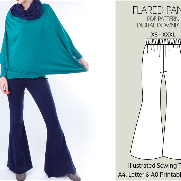 Flare Pant Pattern Etsy