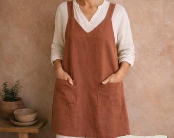 V Neck Pinafore Dress Sewing Pattern PDF | Overall Mini Shift Dress with Pockets | XS–XXXL | Beginner Friendly Apron Dress | A4 A0