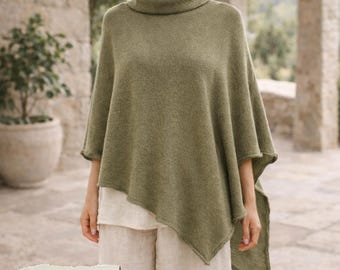Cowl Neck Poncho Sewing Pattern PDF | Asymmetrical Draped Wrap Top | One Size | Beginner Friendly Poncho