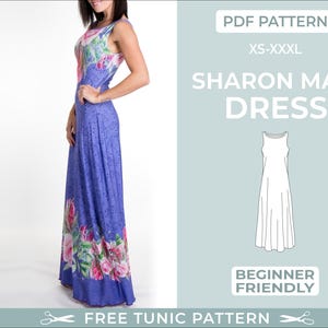 Sleeveless Maxi Dress Sewing Pattern |XS-XXXL| Easy Beginner-Friendly Sewing Pattern. Bridesmaid Dress Pattern. Summer Dress Sewing Pattern