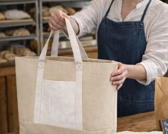 Canvas Tote Bag Sewing Pattern | Large Structured Design | PDF Pattern