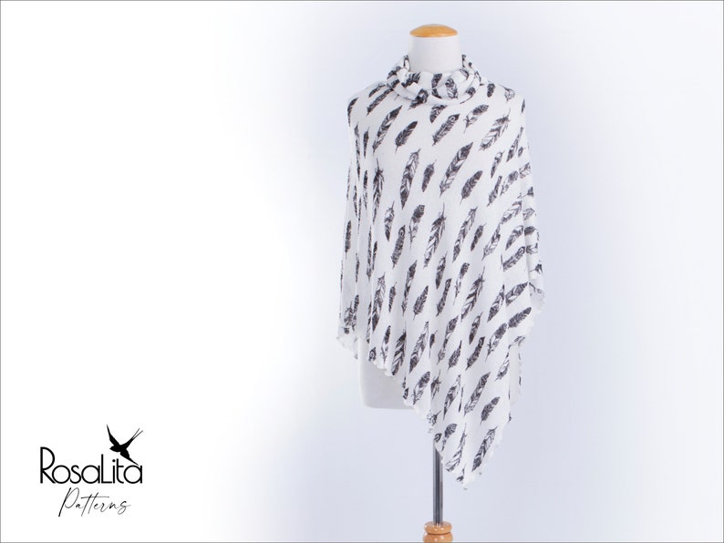 Yvette Poncho Digital PDF Sewing Pattern With Tutorial FREE SIZE Easy