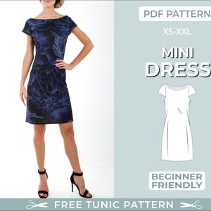 DIY Mini Dress Sewing Pattern | xs-xxl | Easy Beginner-Friendly Sewing Pattern. Bridesmaid Dress Pattern. Cocktail Dress. Digital PDF