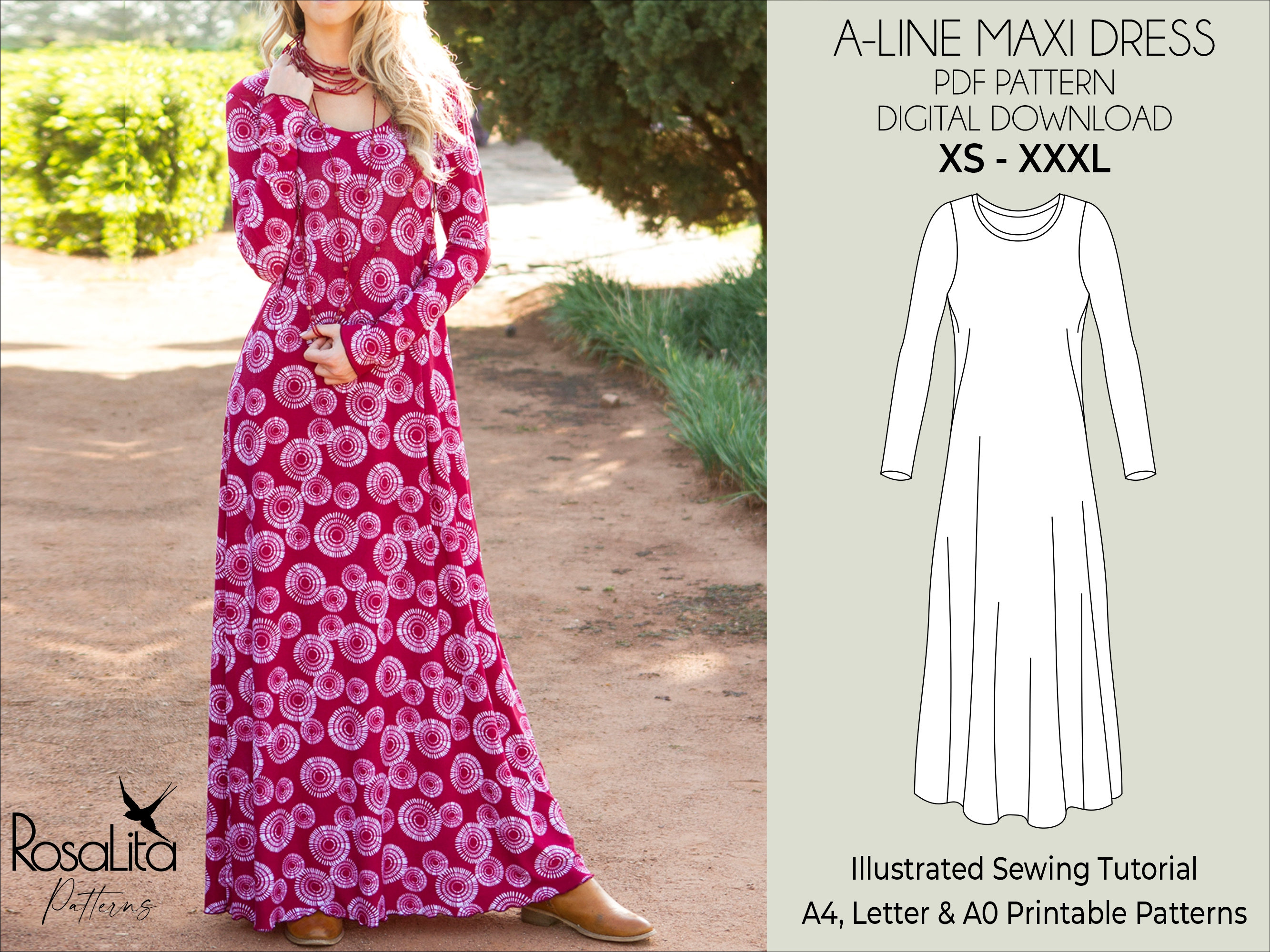 32+ Long Sleeve Maxi Dress Pattern - FurzanaRupert