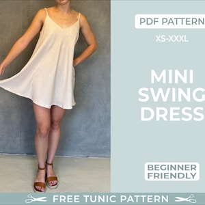 Summer Shift Dress Sewing Pattern. XS-XXL. Summer dress pattern. Easy Dress Pattern. Women Dress Pattern. Shift Dress for PDF Pattern