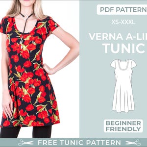 A-Line Tunic Sewing Pattern. Digital PDF Sewing Pattern with Tutorial |XS-XXL| Easy Beginner-Friendly Sewing Pattern. Instant Download