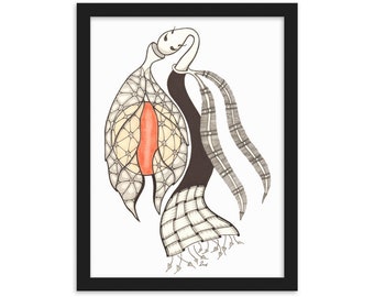 Poster with frame | Reveal Your Secrets | Zentangle style abstract art | wall decoration | Wall Art | poster printing
