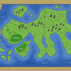 Fantasy Map Noshas'kon – Digital World Map for RPG Campaigns | Printable RPG Map | Continent Map for DnD & Authors
