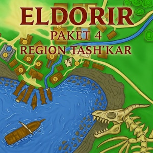 Fantasy Map Set – Eldorir IV: Region Tash’kar | Dragonlands & Relic Maps | Printable RPG Map Bundle | DnD5e Inspired | PDF