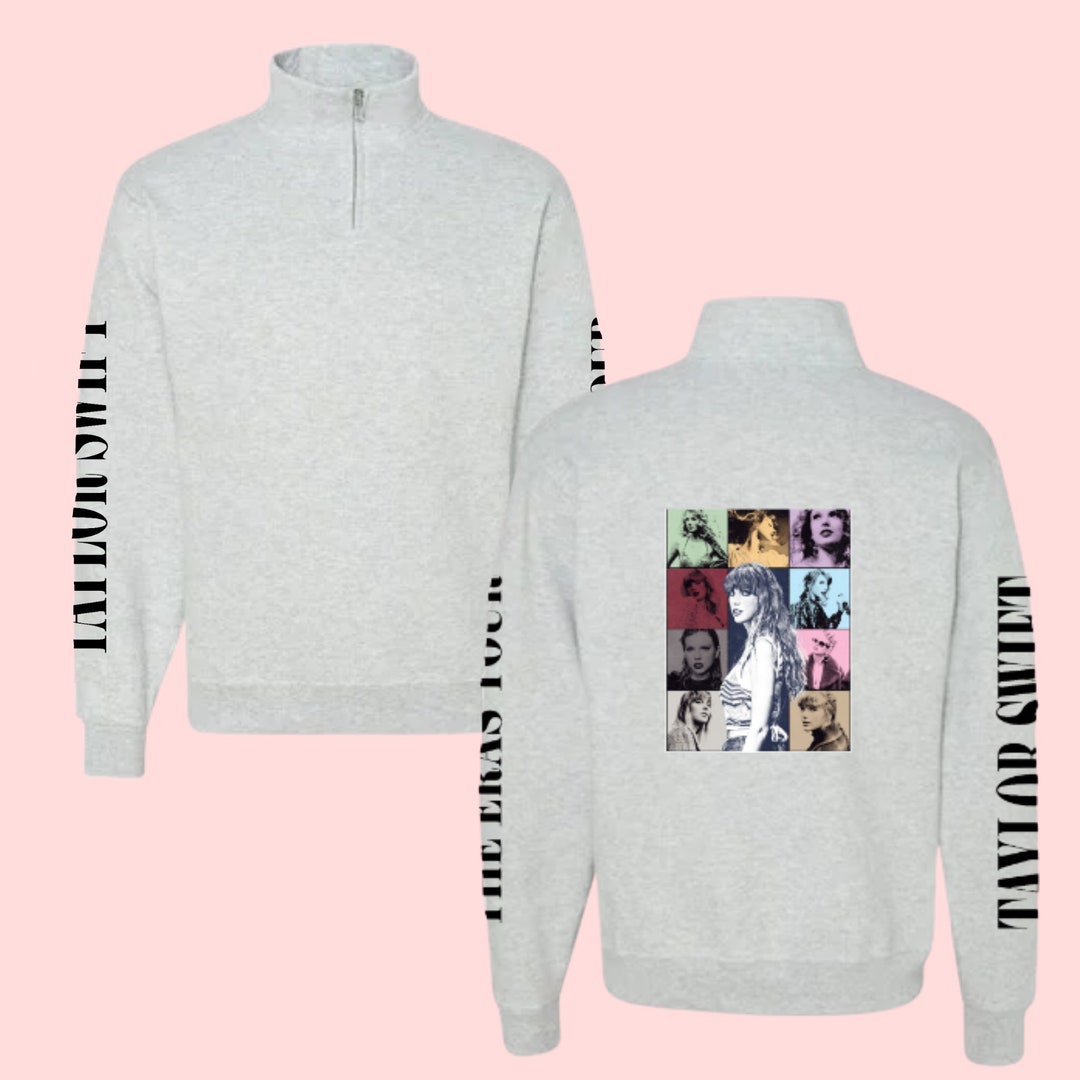 Gray Eras Tour Quarter Zip Pullover Etsy
