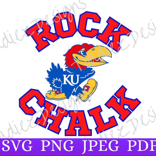 Two designs Rock Chalk Jawhawk University of Kansas, KU, Jayhawks,  NOT for Cricut