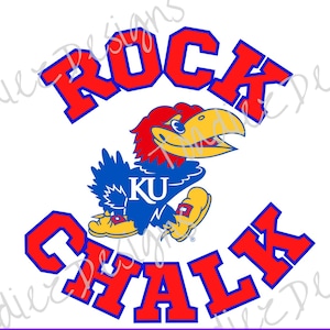 Two designs Rock Chalk Jawhawk University of Kansas, KU, Jayhawks,  NOT for Cricut