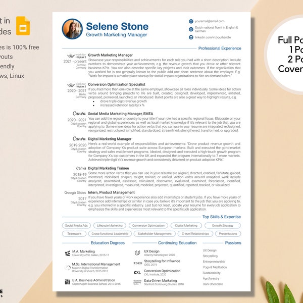 Google Docs Resume Slides - Etsy