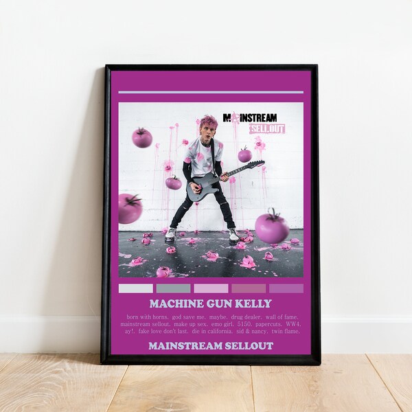 Maglietta Machine Gun Kelly – Mainstream Sellout Tour – Rock Rap – Uomo, Cotone Nero - Foto 3