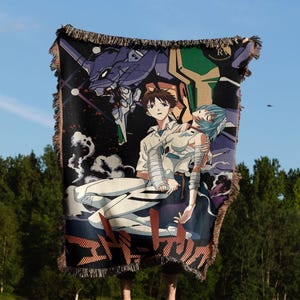 Anime Hand Woven Cozy Blanket | Manga Tapestry Throw |  Woven Wall Hanging