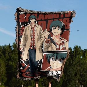 Anime Hand Woven Cozy Blanket | Manga Tapestry Throw |  Woven Wall Hanging