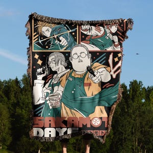 Anime Hand Woven Cozy Blanket | Manga Tapestry Throw |  Woven Wall Hanging