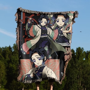 Anime Hand Woven Cozy Blanket | Manga Tapestry Throw |  Woven Wall Hanging