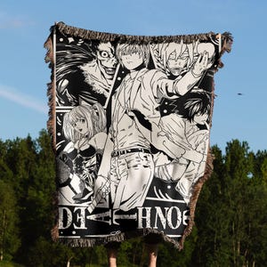 Anime Hand Woven Cozy Blanket | Manga Tapestry Throw |  Woven Wall Hanging