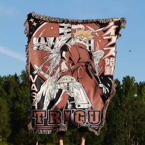 Anime Hand Woven Cozy Blanket | Manga Tapestry Throw |  Woven Wall Hanging