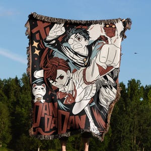 Anime Hand Woven Cozy Blanket | Manga Tapestry Throw |  Woven Wall Hanging