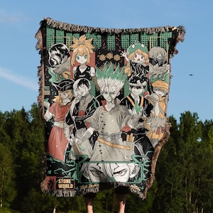 Anime Hand Woven Cozy Blanket | Manga Tapestry Throw |  Woven Wall Hanging