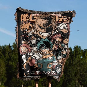 Anime Hand Woven Cozy Blanket | Manga Tapestry Throw |  Woven Wall Hanging