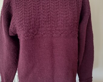 Handmade Knit Sweater: Wool Acrylic Blend, Colour Options